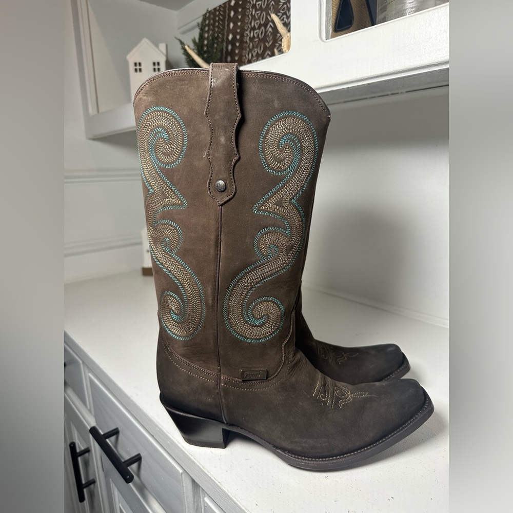 Rudel Women’s Brown Western Cowboy Boots Size 8.5 Embroidered Shaft Suede Mexico - Picture 5 of 10